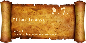 Milos Tessza névjegykártya